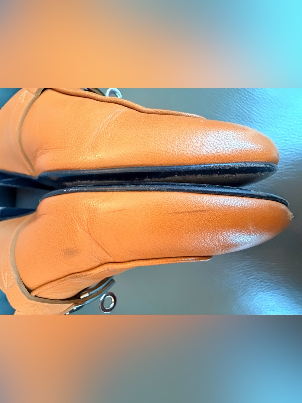 Hermes Oz Mule slides Natural brown  Leather  Loafers Size 40 - Picture 12 of 16